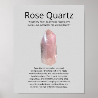 Poster Rose Quartz Crystal Signification