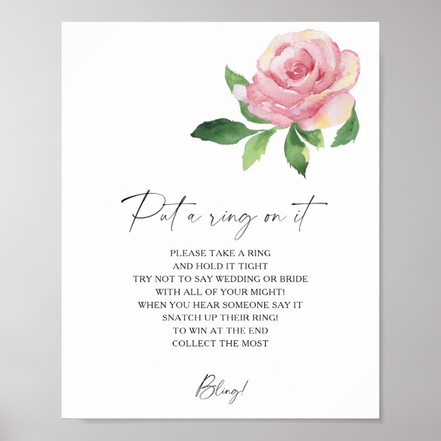 Poster Rose - ressort mettre une bague sur le jeu (Devant)