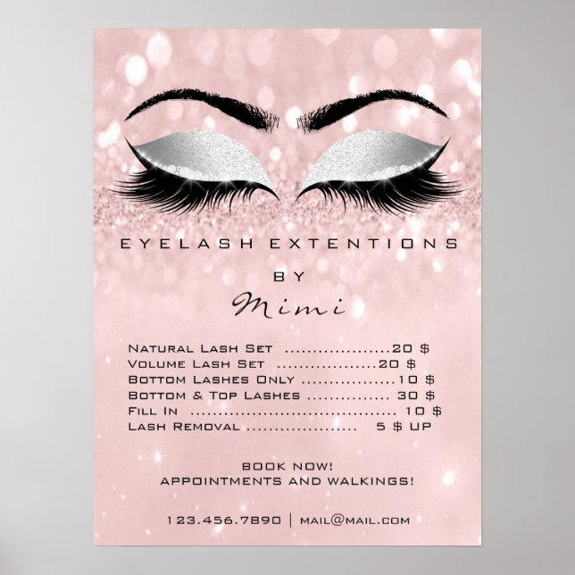 Poster Rose Rose Grey Peau Maquillage Yeux Prix (Devant)
