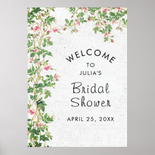 Poster Rose Rose Vieux Mur Vintage Style Mariage Journal