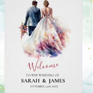 Poster Rose rustique Boho Floral Mariage