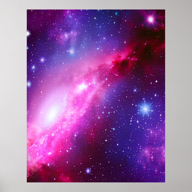 Poster rose violet de Galaxie spirale (Devant)