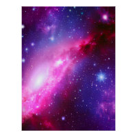 Poster rose violet spirale galaxy brillant