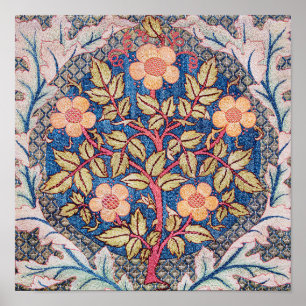 Poster Rose Wreath, William Morris