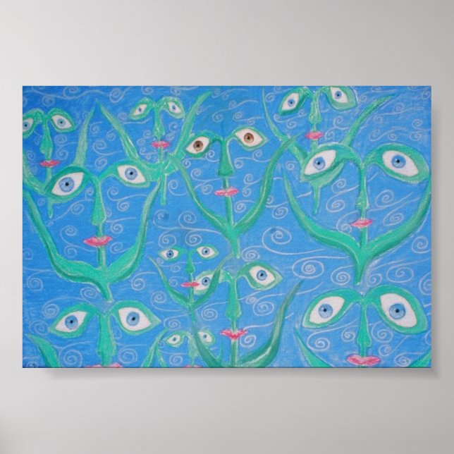 Poster roseaux à oeil d'eau (Devant)