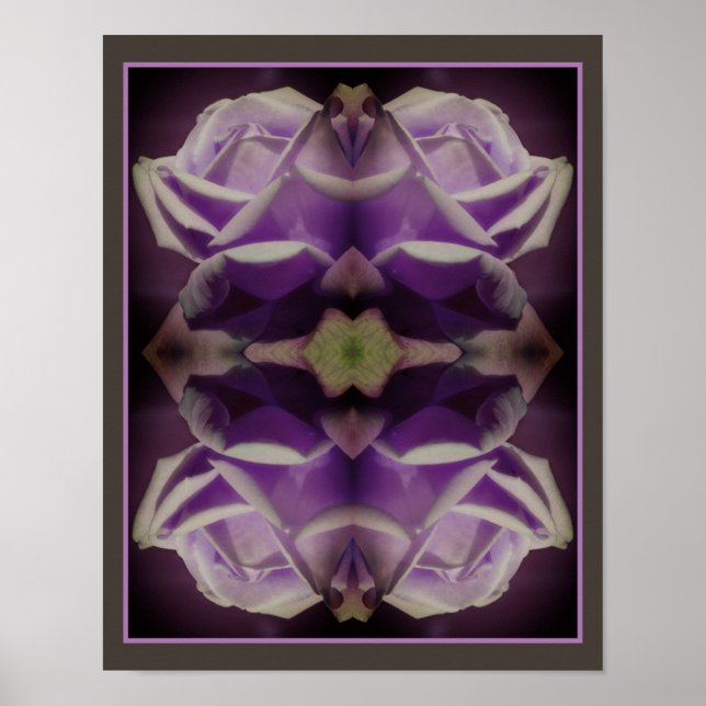 Poster Rosebud pourpre Abstrait (Devant)
