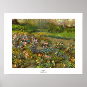 Poster Roseraie par bel art impressionniste de Renoir