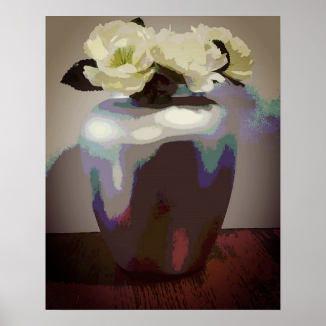 Poster Roses blanches (Devant)