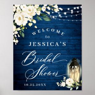 Poster Roses blanches Lanterne Fête des mariées en bois b