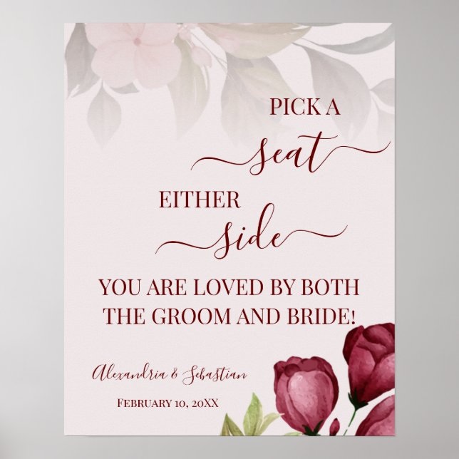 Poster Roses Choisir Un Siège Sur L'Un Ou L'Autre Côté Si (Devant)