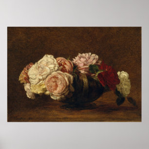 Poster Roses dans un bol