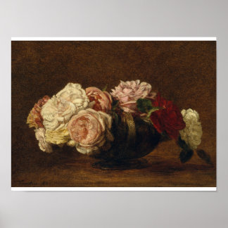 Poster Roses dans un bol par Henri Fantin-Latour