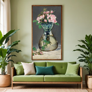 Poster Roses de mousse dans un vase