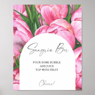 Poster Roses de pivoine aquarelle - barre de sangria