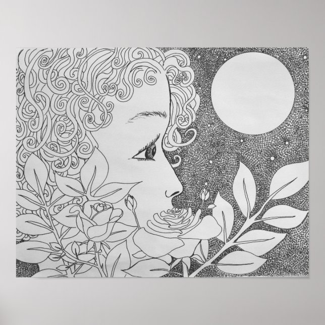 Poster Roses en encre (Devant)