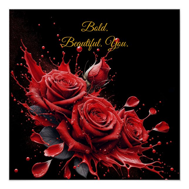 Poster Roses en fleur - Anniversaire élégant (Devant)