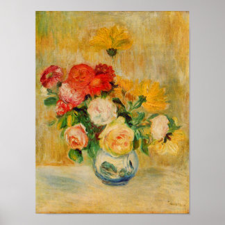 Poster Roses et Dahlias de Renoir