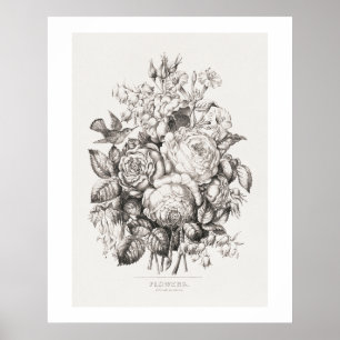 Poster Roses et jacintes (1870) art chromolithographie. f