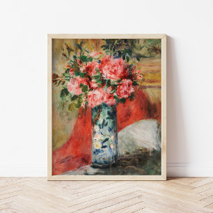 Poster Roses et pivoines dans un vase   Renoir