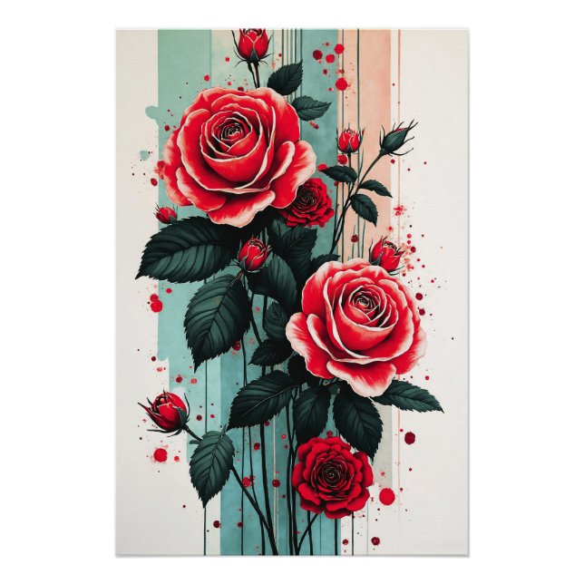Poster Roses éthérés (Devant)