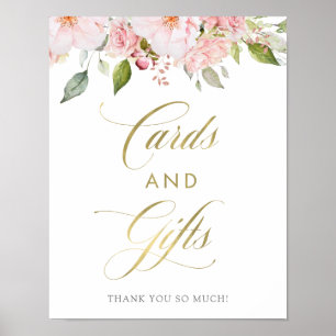Poster Roses généreux   Cartes et cadeaux en or rose flor