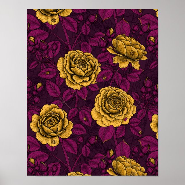 Poster Roses jaunes (Devant)