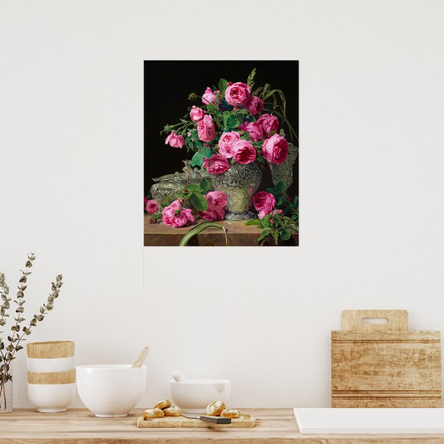 Poster Roses par Ferdinand Georg Waldmuller (Cuisine)