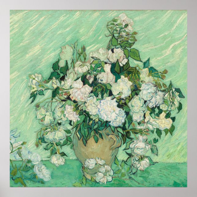 Poster Roses par Vincent Van Gogh (Devant)