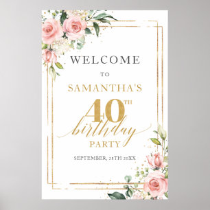 Poster Roses rose rousse rustique or 40e anniversaire bie