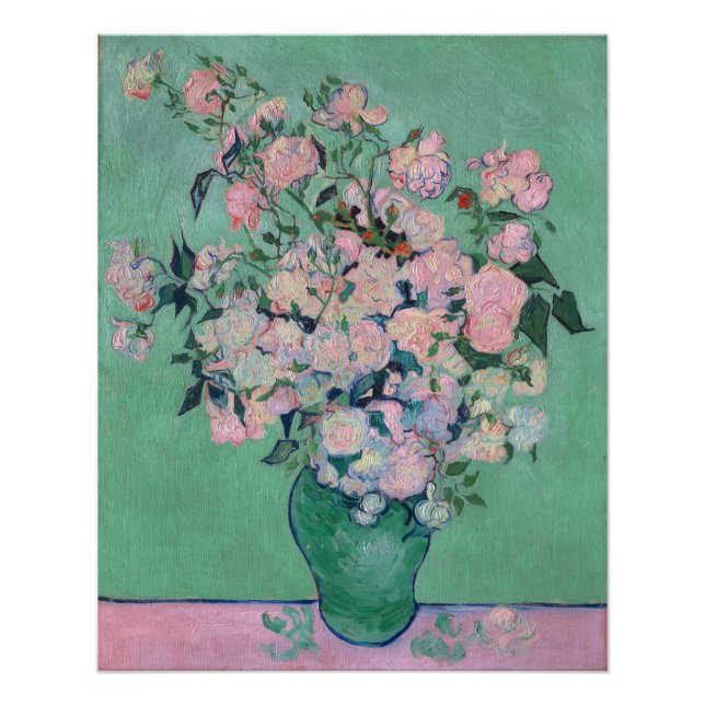 Poster Roses roses (F682) Van Gogh Art (Devant)