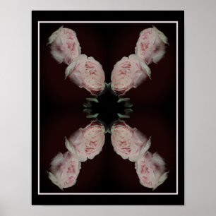 Poster Roses roses rose Pair Vintage Abstrait