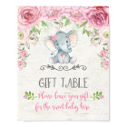 Roses roses roses Bébé Eléphant Table Cadeau Panne