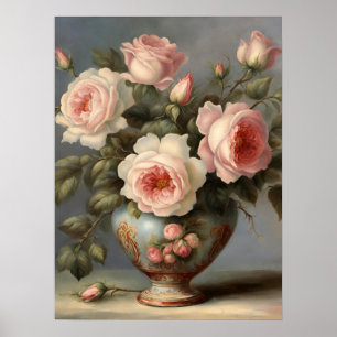 Poster Roses roses victoriennes