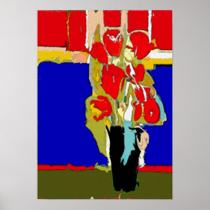 Poster Roses rouges Abstraites