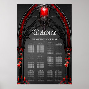 Poster Roses rouges étonnantes et conception de la porte