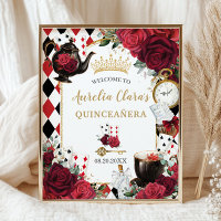 Roses rouges Floral Alice au pays des merveilles Q