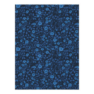 Poster Roses sauvages en bleu