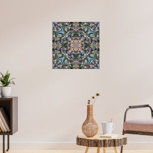 Poster Rosette de jardin Abstraite à plusieurs couleurs