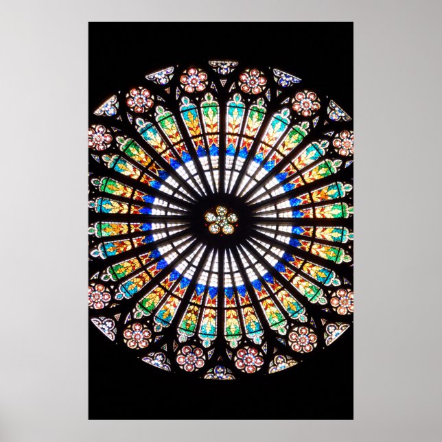 Poster rosette de la cathédrale en vitrail (Devant)