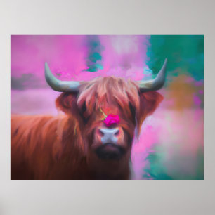 Poster "Rosie des Highlands" – Portrait de vache des High