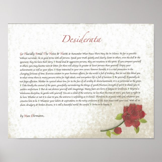Poster Rosie DESIDERATA (Devant)