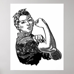 Poster Rosie La Feministe Riveter (Version Solid-Fill)