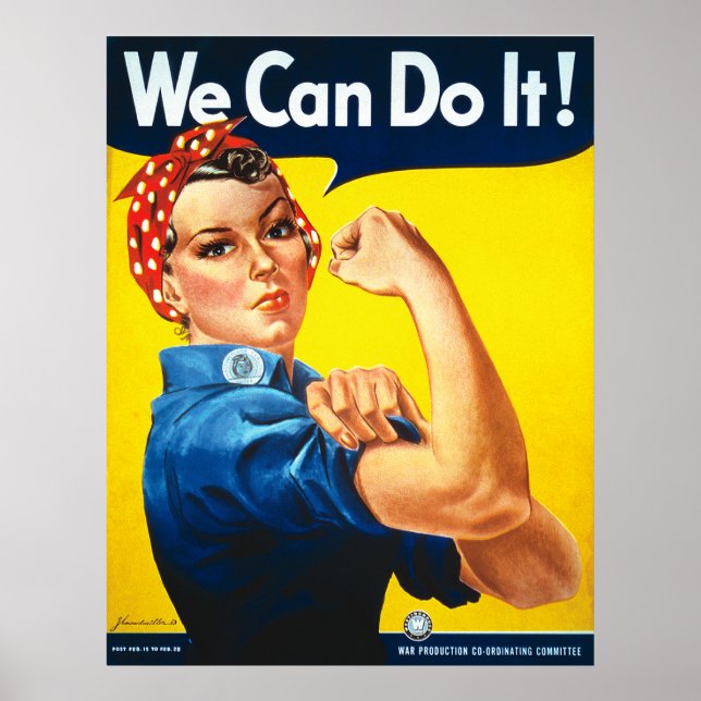 Poster Rosie le Riveter nous pouvons le faire la Seconde  (Devant)