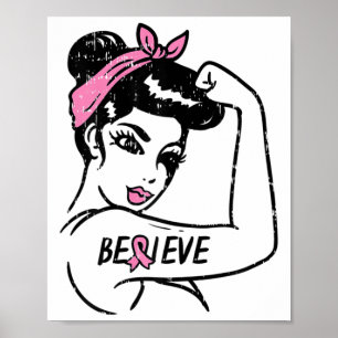 Poster Rosie Riveter Croit Combattre Le Cancer Du Sein Co