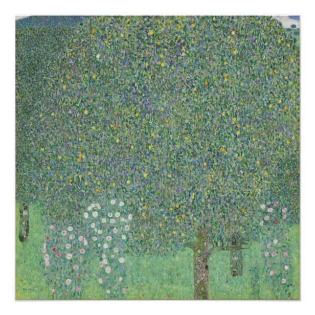 Poster Rosiers sous les arbres - Gustav Klimt (Devant)