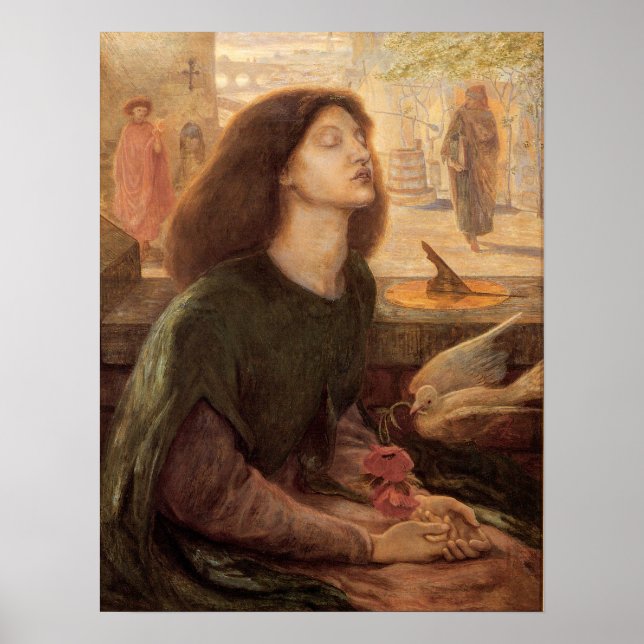 Poster Rossetti - Beata Beatrix 1882 (Devant)