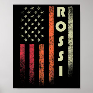 Poster Rossi Nom Funny Retro Vintage Anniversaire Amériqu