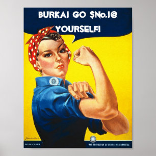 Poster Rossi que le Riviter dit non à Burka
