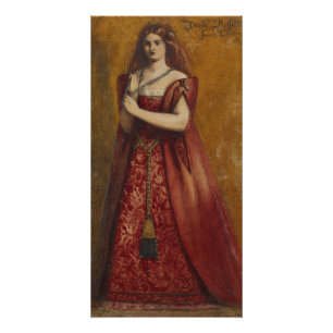 Poster Rosso Vestita par Dante Gabriel Rossetti brillant