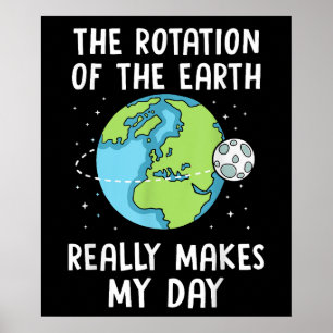 Poster Rotation de la Terre fait ma journée Science Jour
